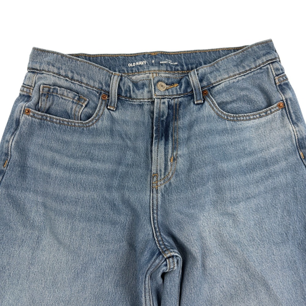 Old Navy Baggy Wide Leg Mid Rise Denim Jeans Womens Size 8 (31x29 Fit) - Picture 2 of 10